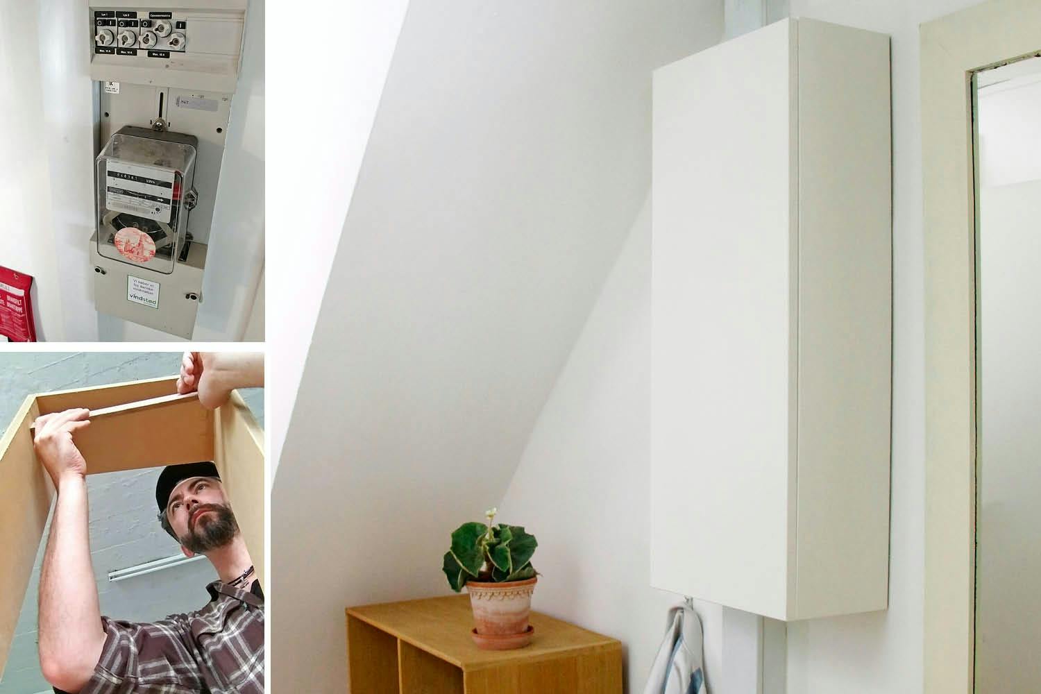 Elmåler skjuler Skjul elmåler og vandrør